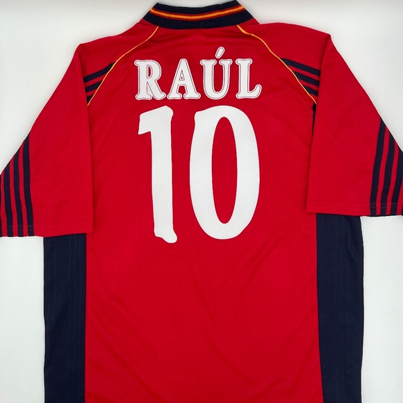 Spain 1998/1999 Home Raul #10 Soccer Jersey (XL)